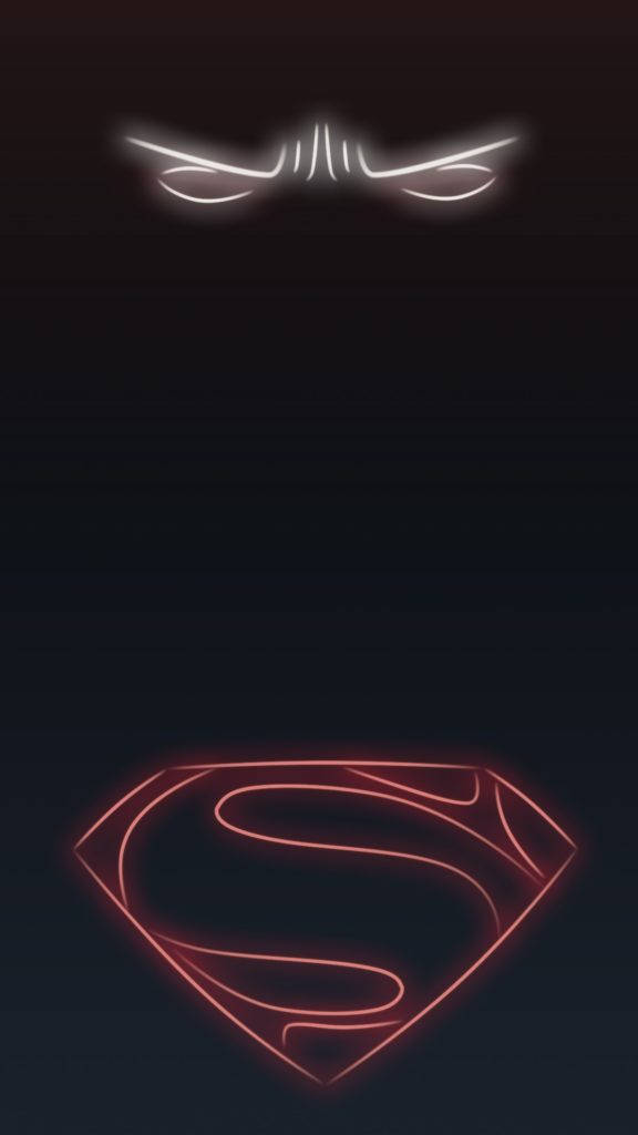 Superman, neon Superman logo, glowing white eyes, SD Phone Wallpaper
