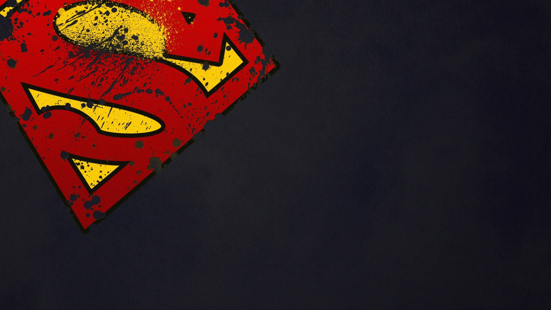 Superman, Superman logo, red and yellow paint, Full HD Desktop Wallpaper
