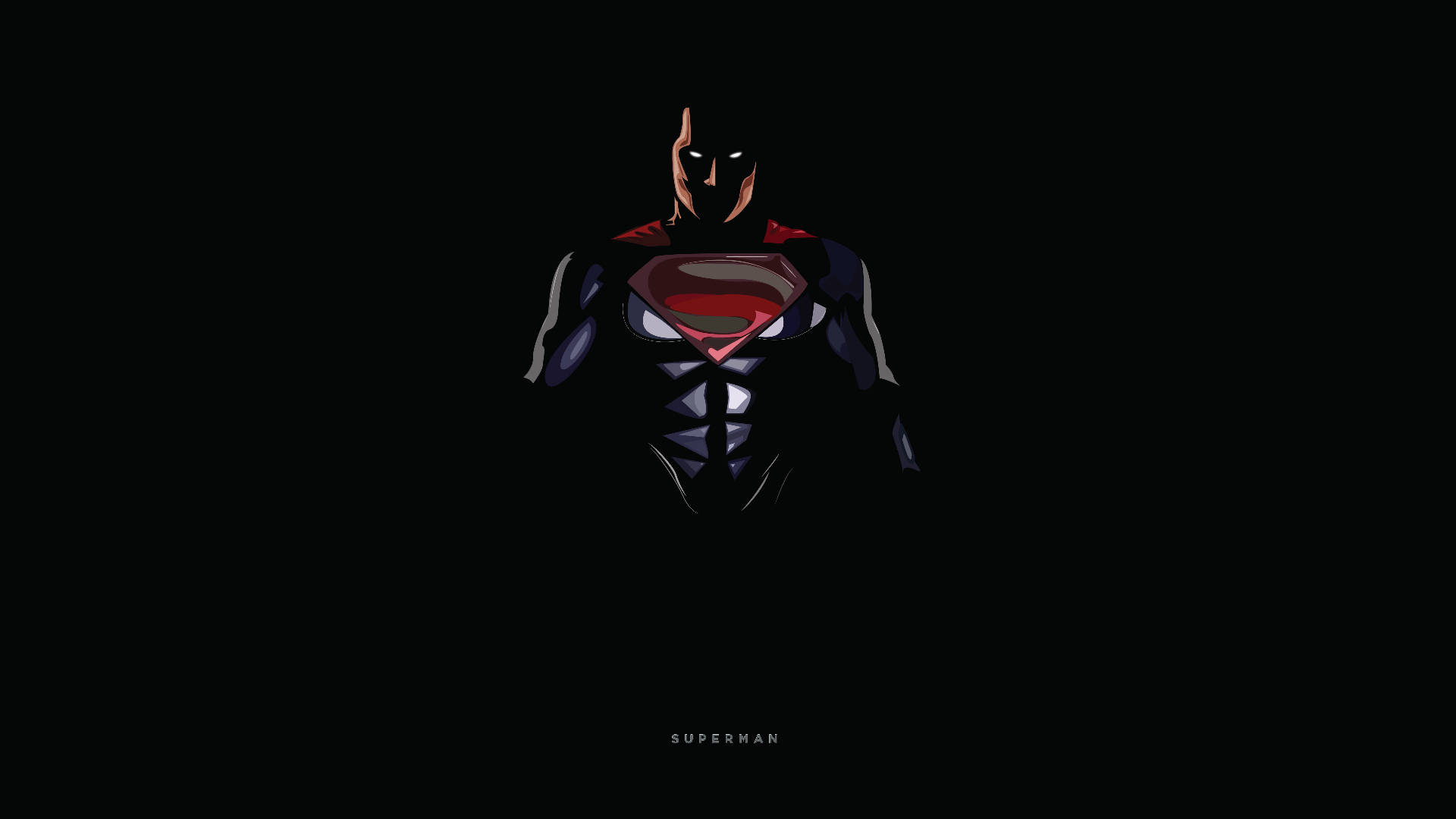 Superman, Superman logo, glowing red and white emblem, Full HD Desktop Wallpaper