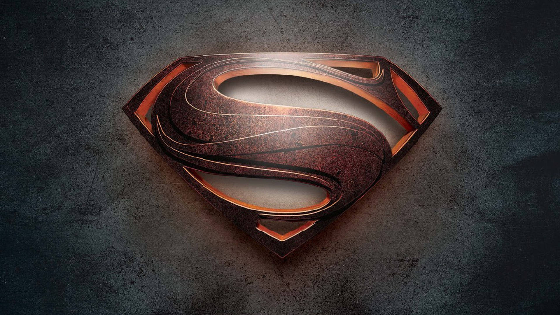 Superman Logo, metallic, warm light, Full HD Desktop Wallpaper
