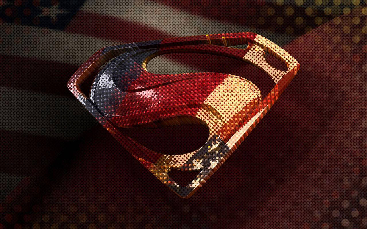 Superman logo, metallic, American flag colors, HD Desktop Wallpaper