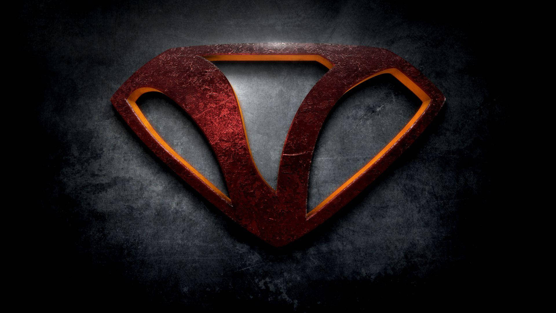 Superman Logo, red, orange, Full HD Desktop Wallpaper