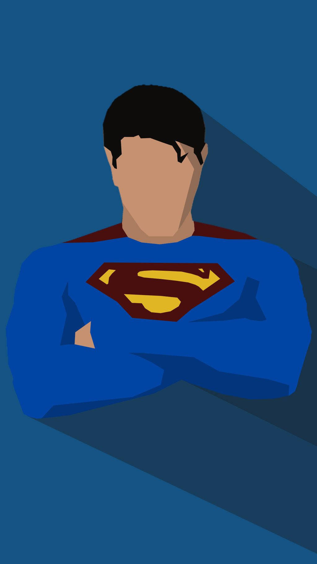 Superman, red and blue costume, solid blue background, HD Phone Wallpaper