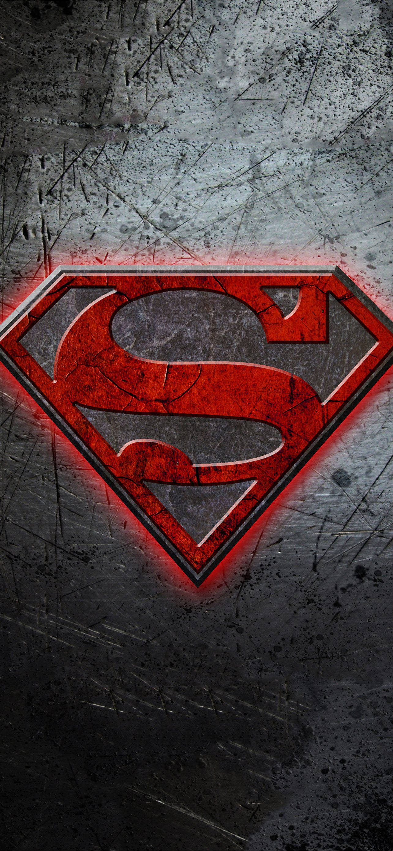Red Superman Symbol, iPhone, weathered, 2K Phone Wallpaper