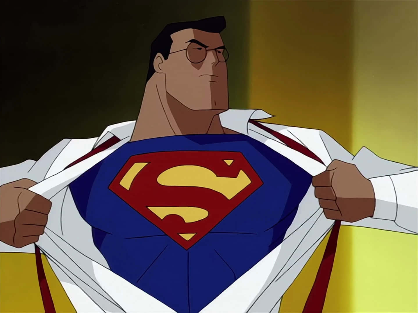 Superman The Animated Series, blue suit, red and yellow 'S' shield, HD Desktop Wallpaper