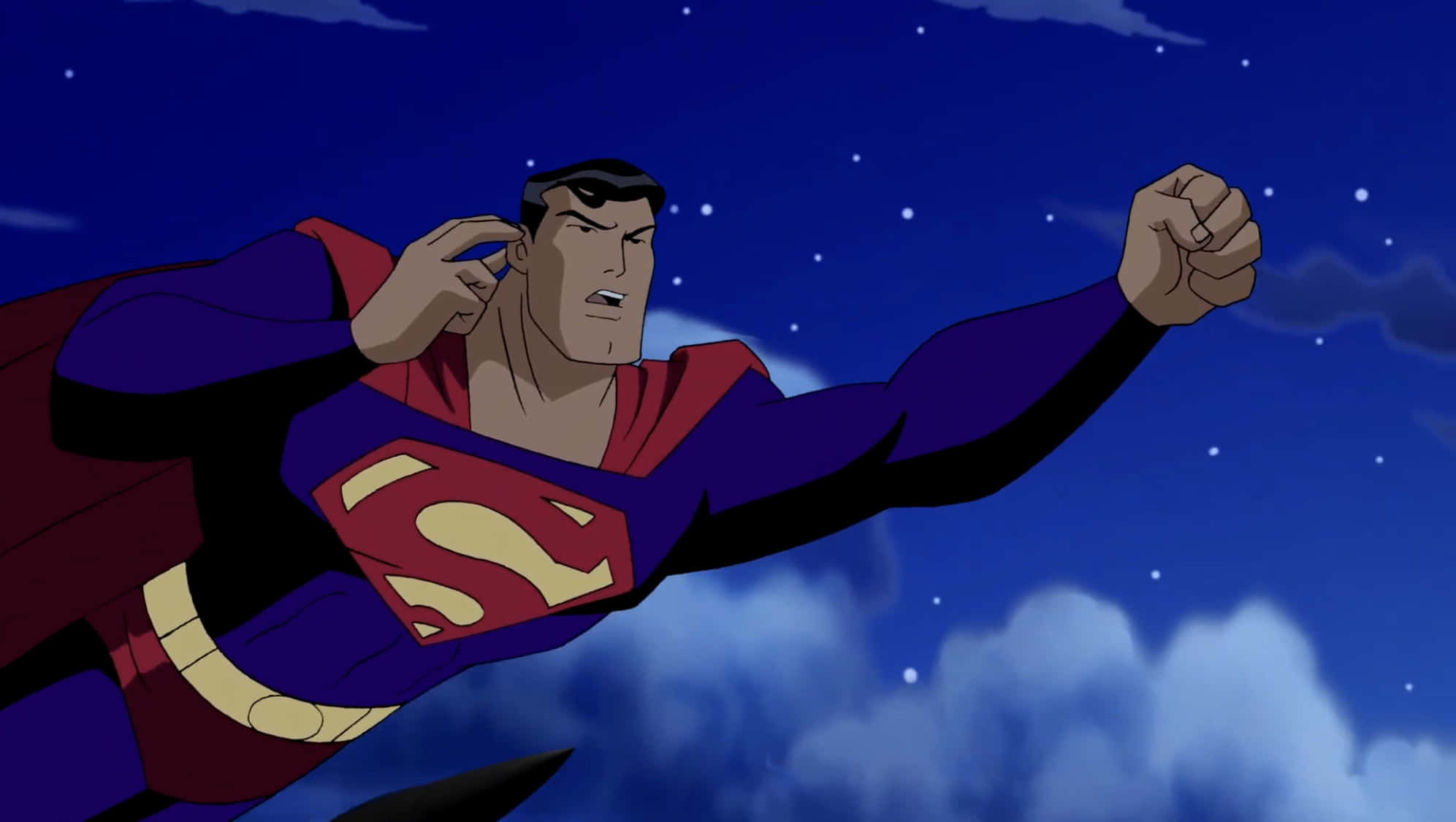 Superman: The Animated Series, 1993, starry night sky, Full HD Desktop Wallpaper