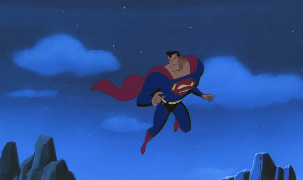 Superman, Superman: The Animated Series, starry night sky, SD Desktop Wallpaper