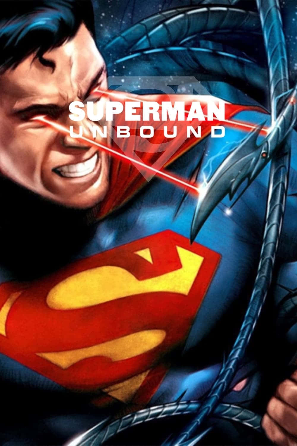 Superman Unbound, red laser beams, metallic serpent, HD Phone Wallpaper