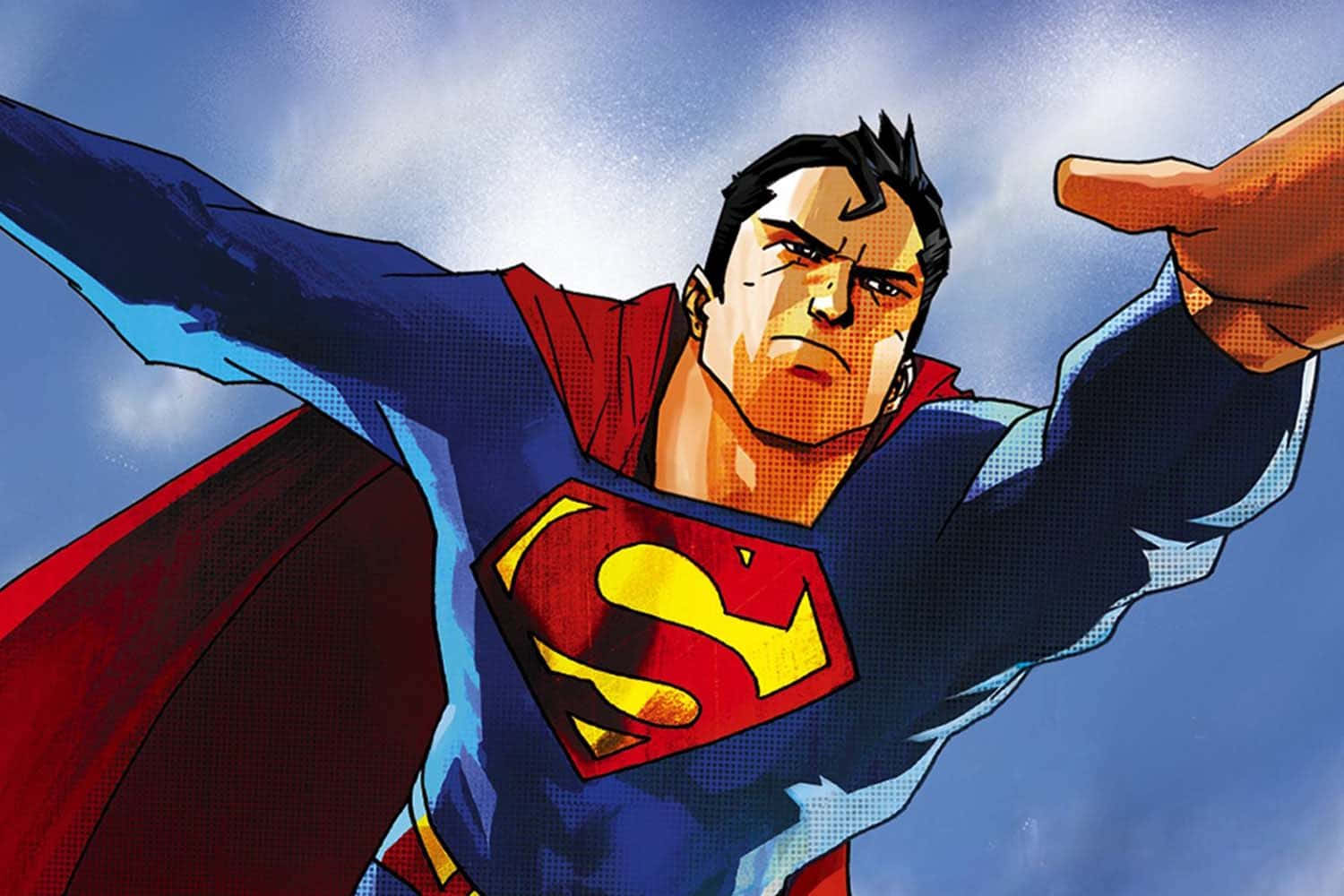 Superman Unbound, blue and red suit, cape, HD Desktop Wallpaper