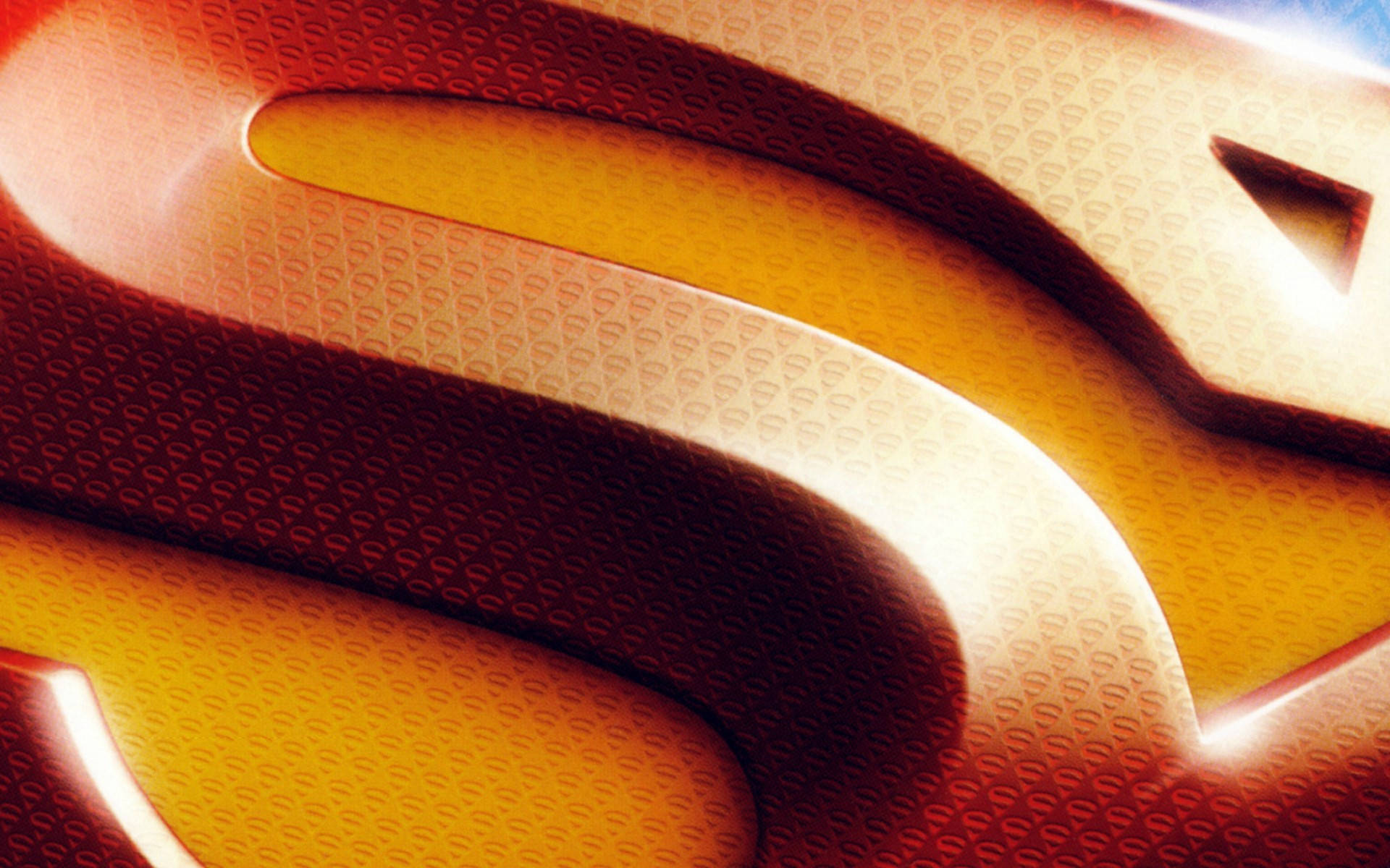 Superman logo, textured metallic surfaces, glowing orange highlights, Full HD Desktop Wallpaper