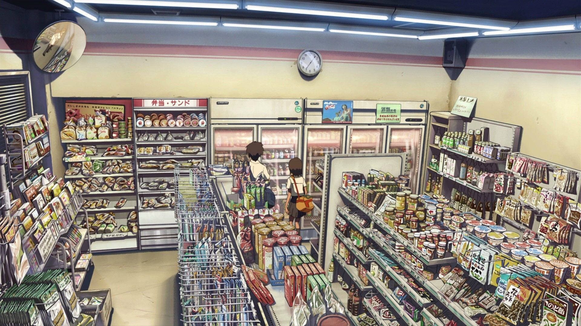 Japanese convenience store, snacks, refrigerated goods, Full HD Desktop Wallpaper