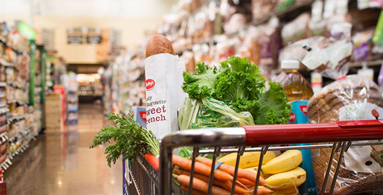 healthy groceries, supermarket, shopping cart, HD Desktop Wallpaper