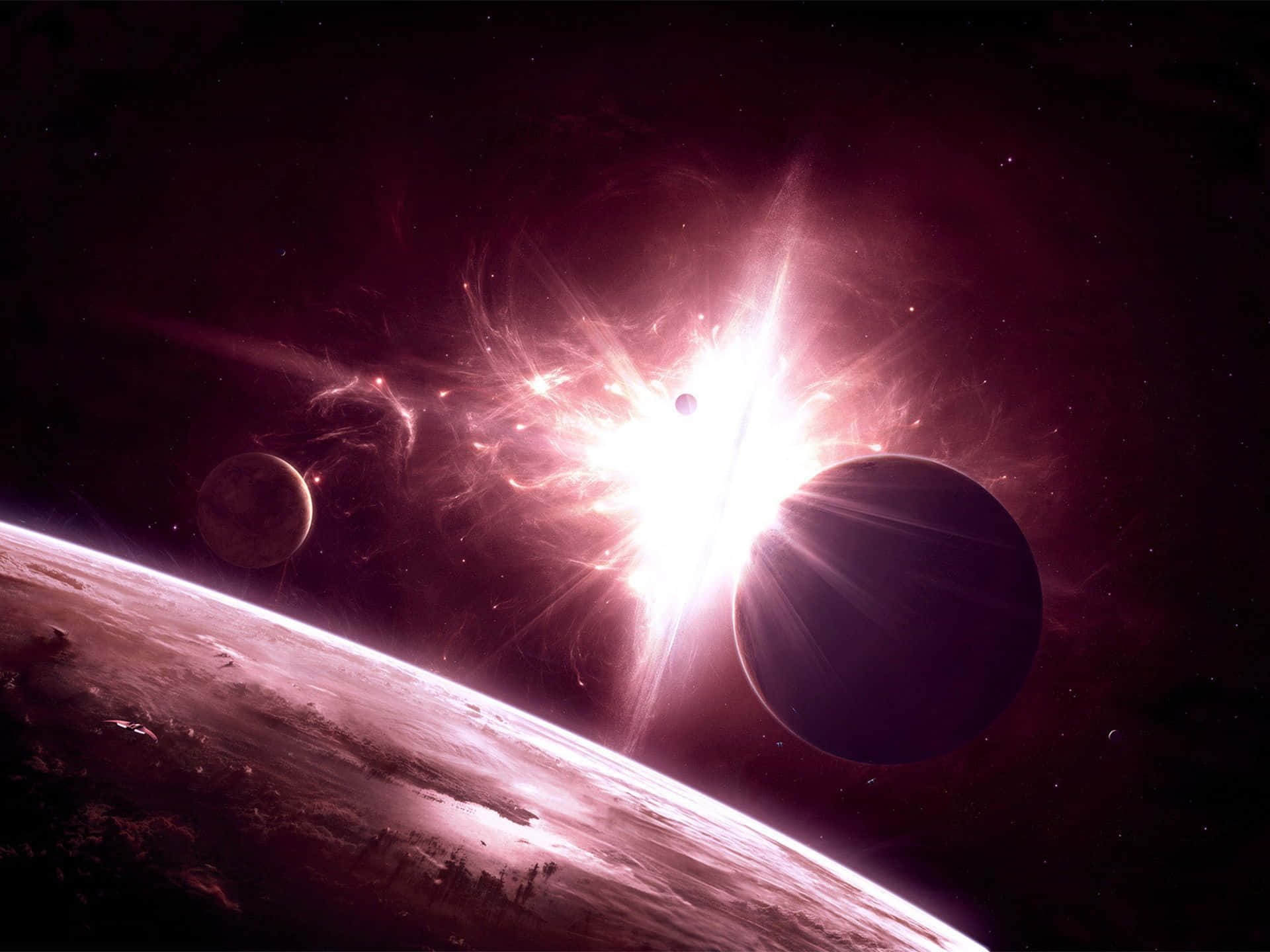 Supernova Explosion, deep purple, pink hues, Full HD Desktop Wallpaper
