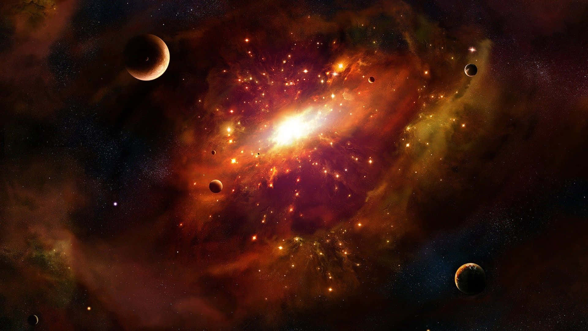 Supernova Explosion, cosmic nebula, fiery orange, Full HD Desktop Wallpaper