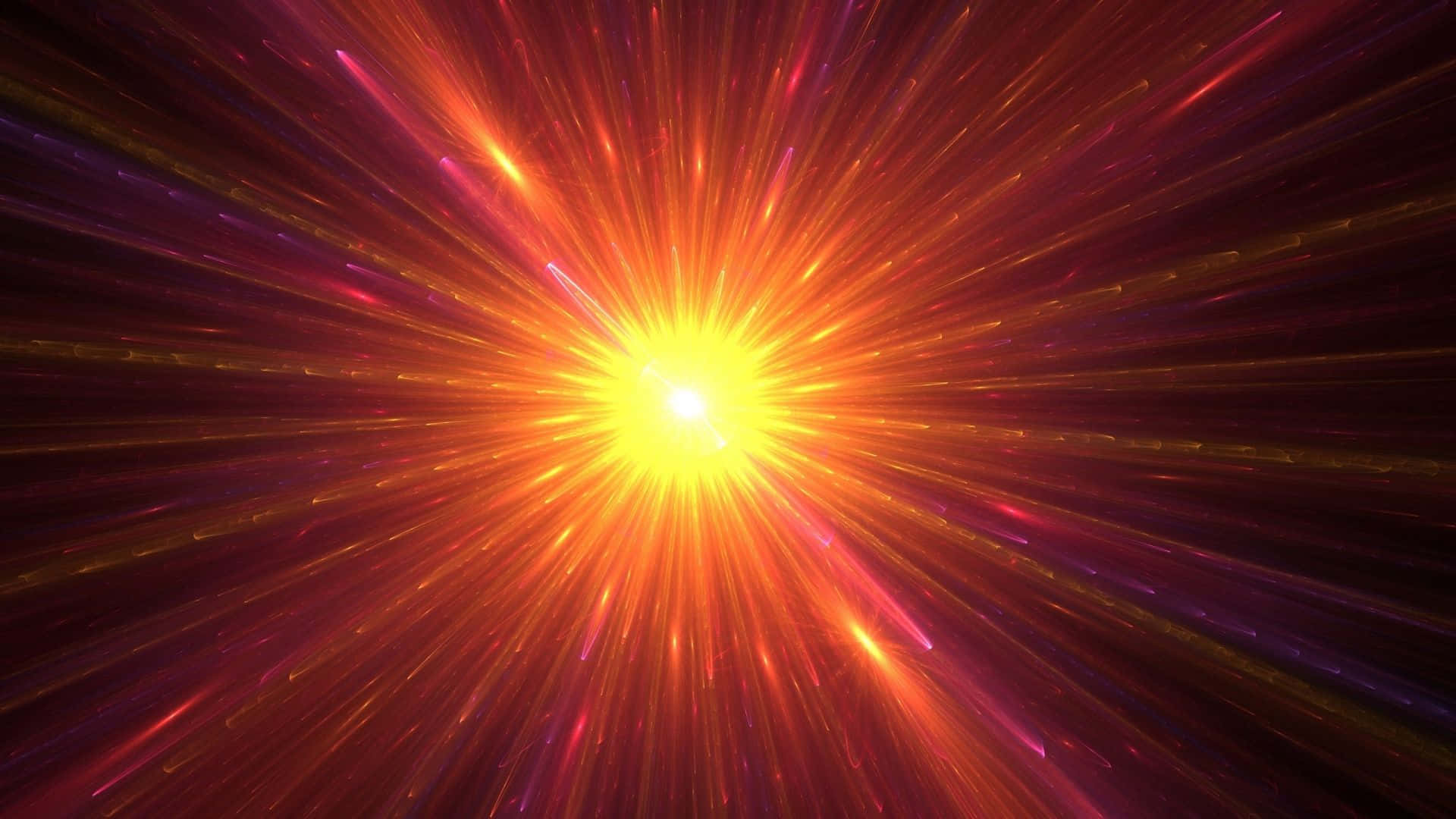 Supernova Explosion, yellow sunburst, fiery orange rays, Full HD Desktop Wallpaper