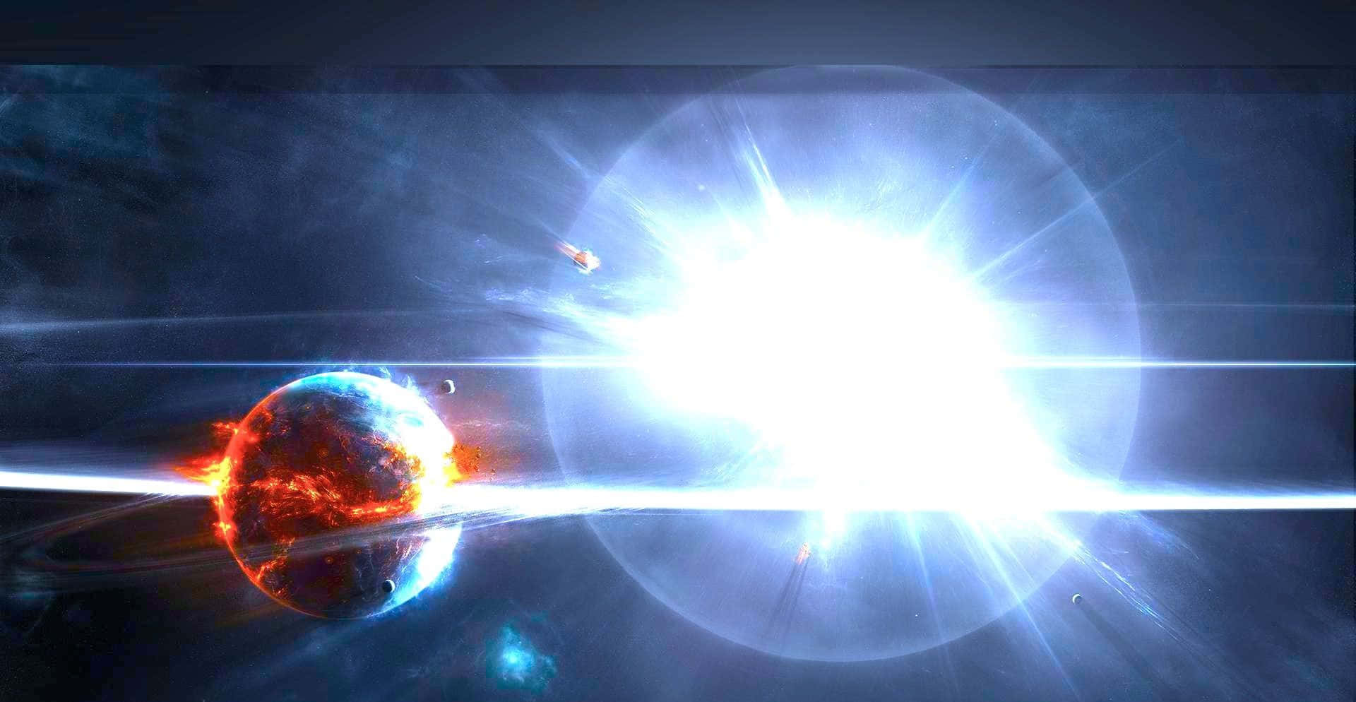 Supernova Explosion, outer space, blinding star, Full HD Desktop Wallpaper