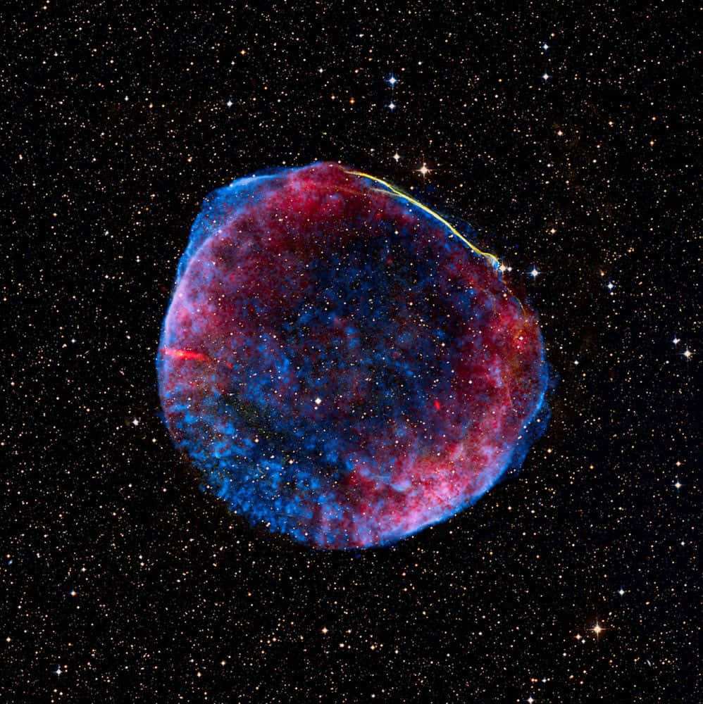 Supernova Explosion, red and blue cosmic nebula, starfield, SD Phone Wallpaper