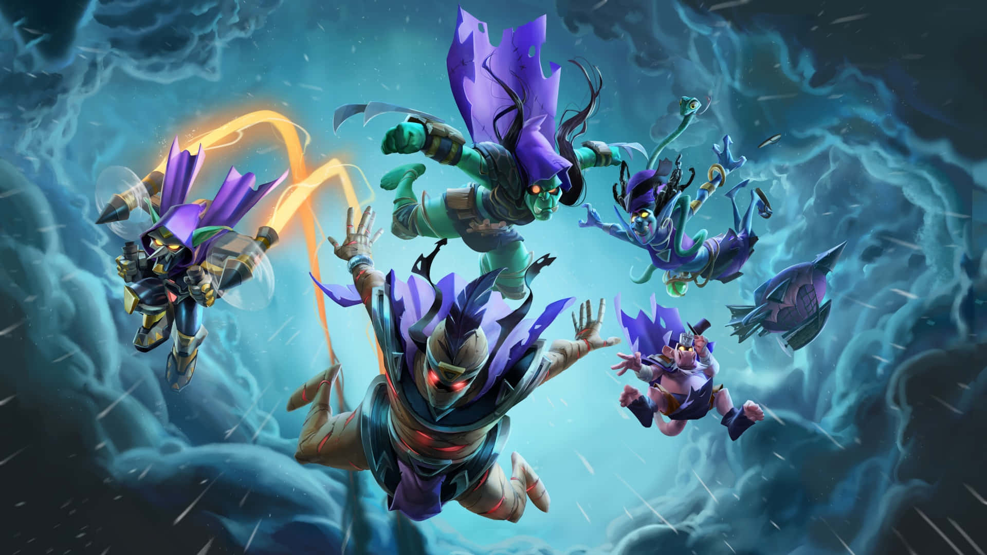 Supervillain Team-up, purple wings, glowing eyes, Full HD Desktop Wallpaper