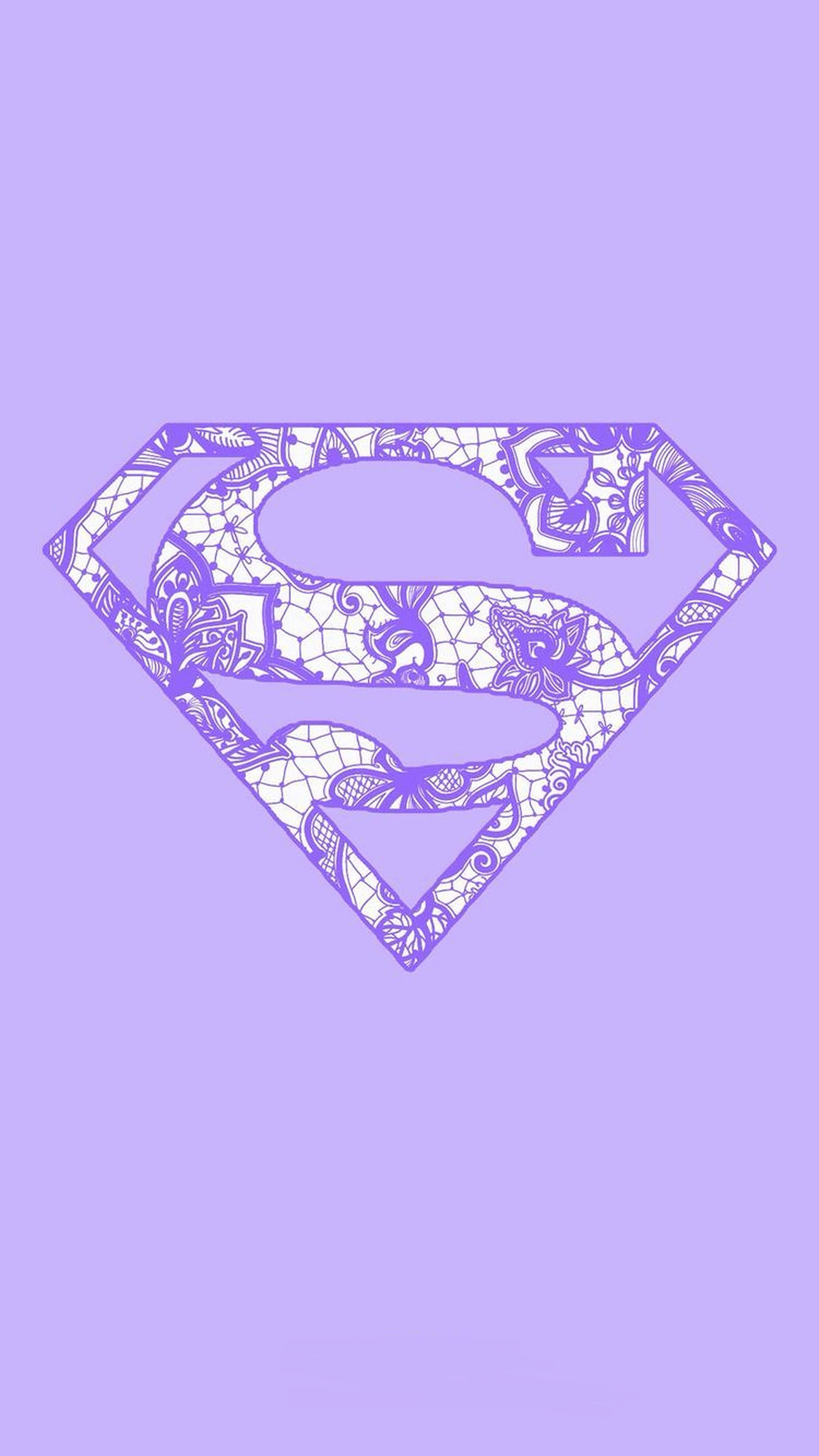 Superwoman, tribal patterns, purple Superman logo, 2K Phone Wallpaper