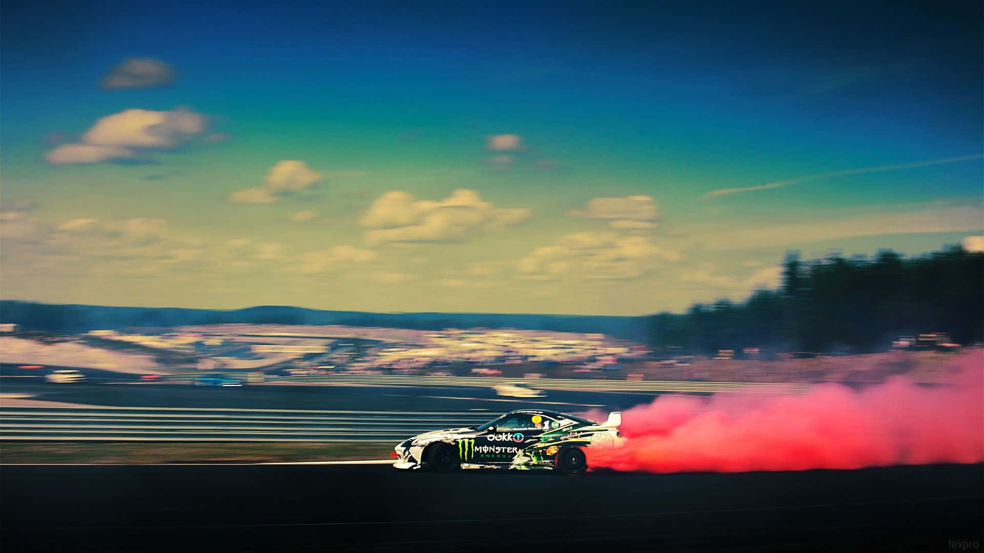 Supra Drift, pink aesthetic, vibrant red smoke, Full HD Desktop Wallpaper