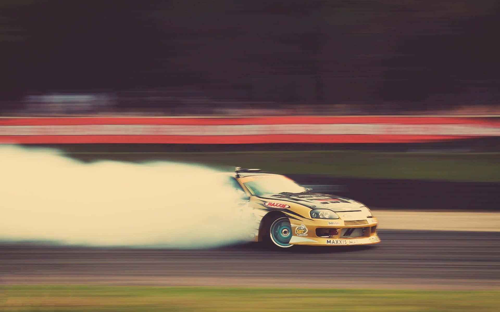 Supra Drift, gold, drift car, Full HD Desktop Wallpaper