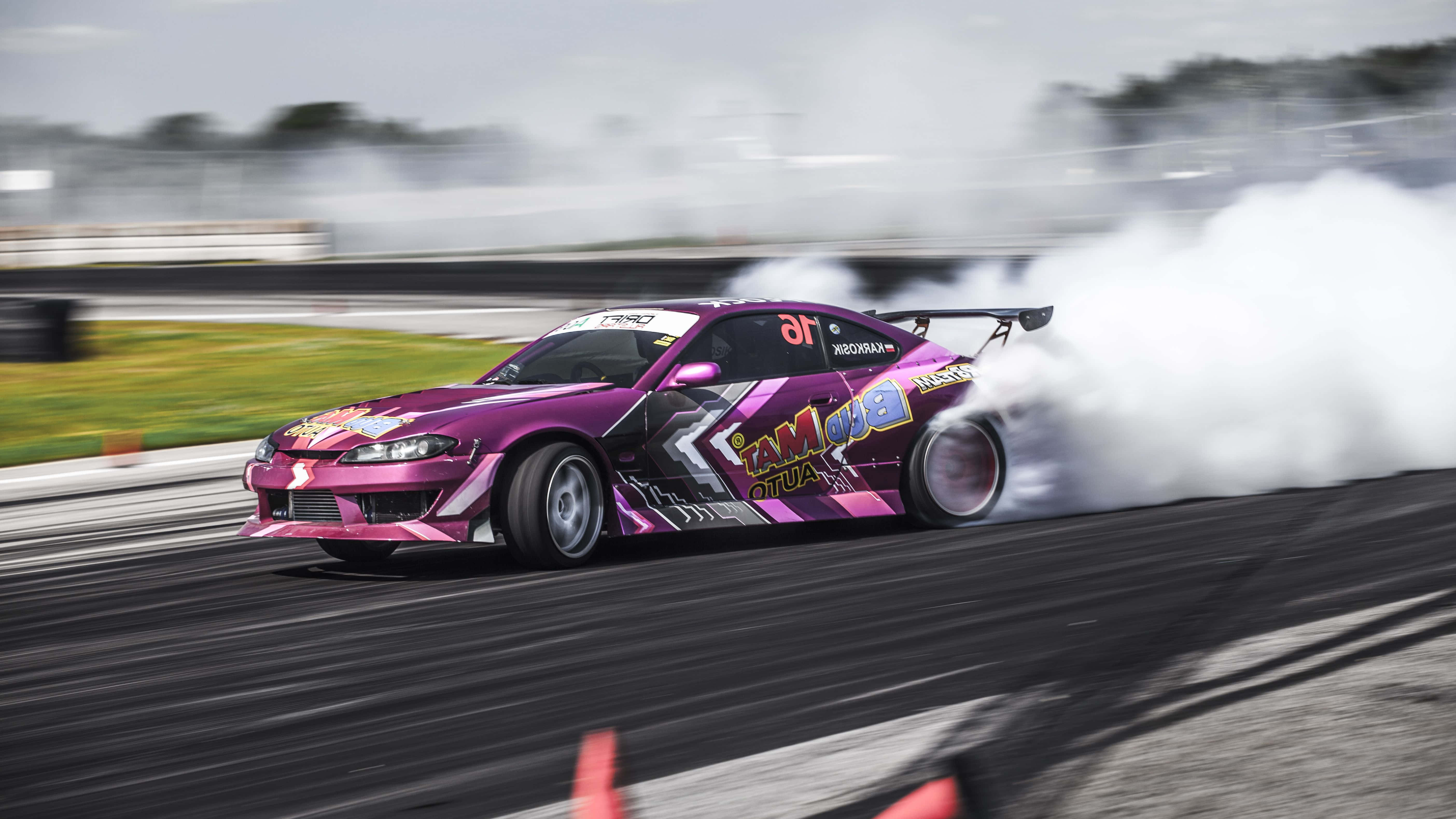 Supra Drift, pink drift car, vibrant purple drift car, 5K Desktop Wallpaper