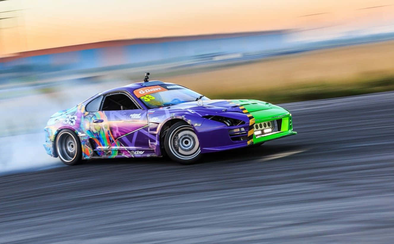 Supra Drift, purple, green, HD Desktop Wallpaper