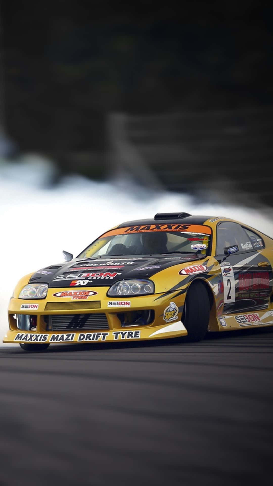 Supra Drift, yellow, black, Full HD Phone Wallpaper