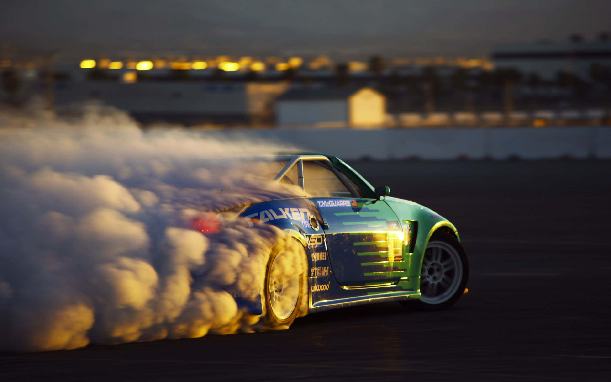 Supra Drift, vibrant green, blue, 2K Desktop Wallpaper
