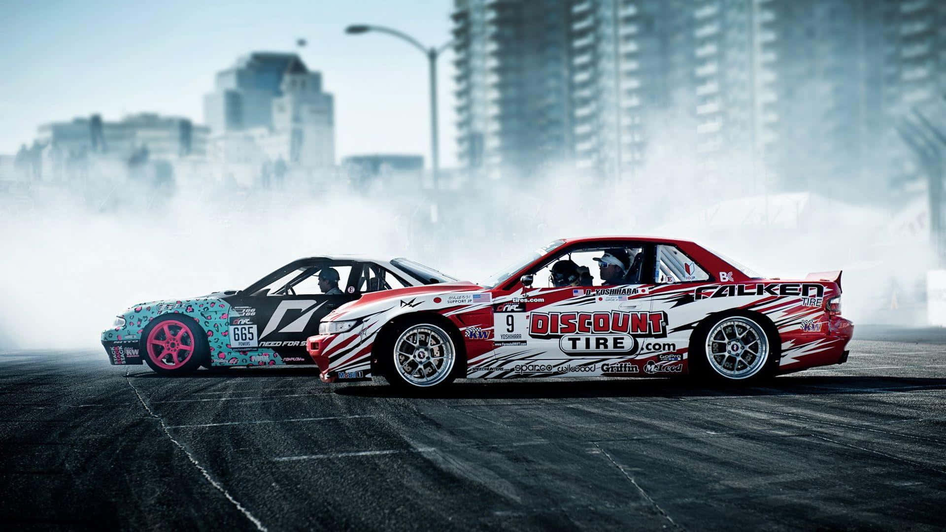 Supra Drift, drift cars, urban track, Full HD Desktop Wallpaper
