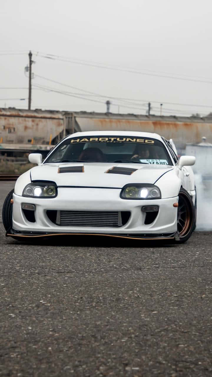 Supra Drift, white, modified sports car, HD Phone Wallpaper