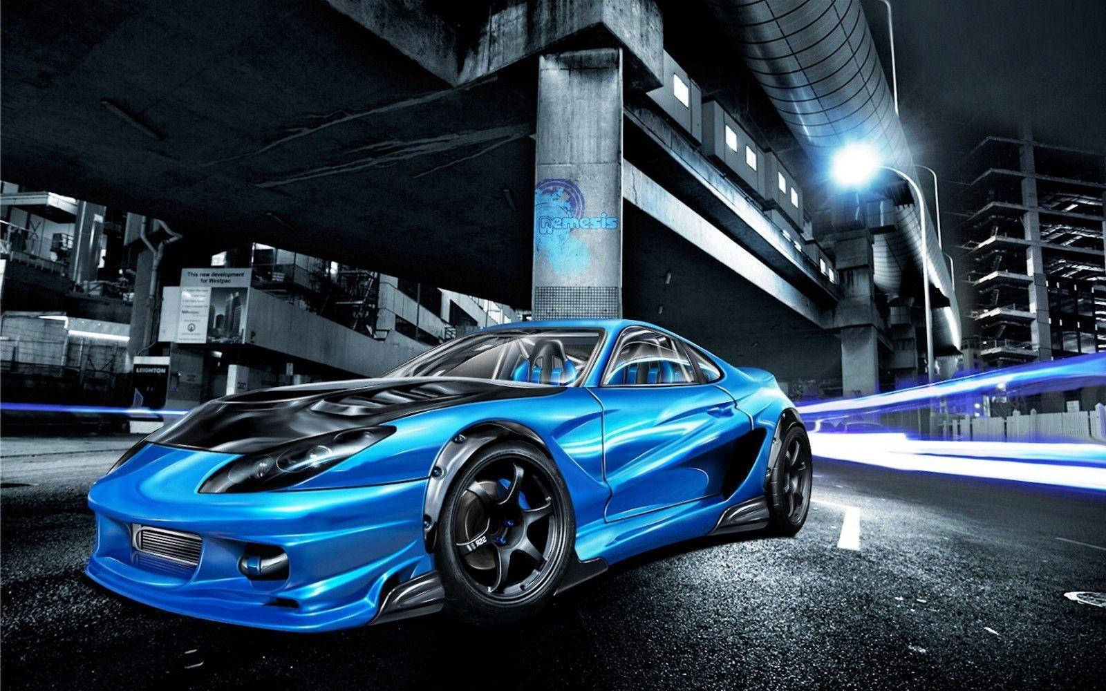 Supra, blue, black accents, HD Desktop Wallpaper