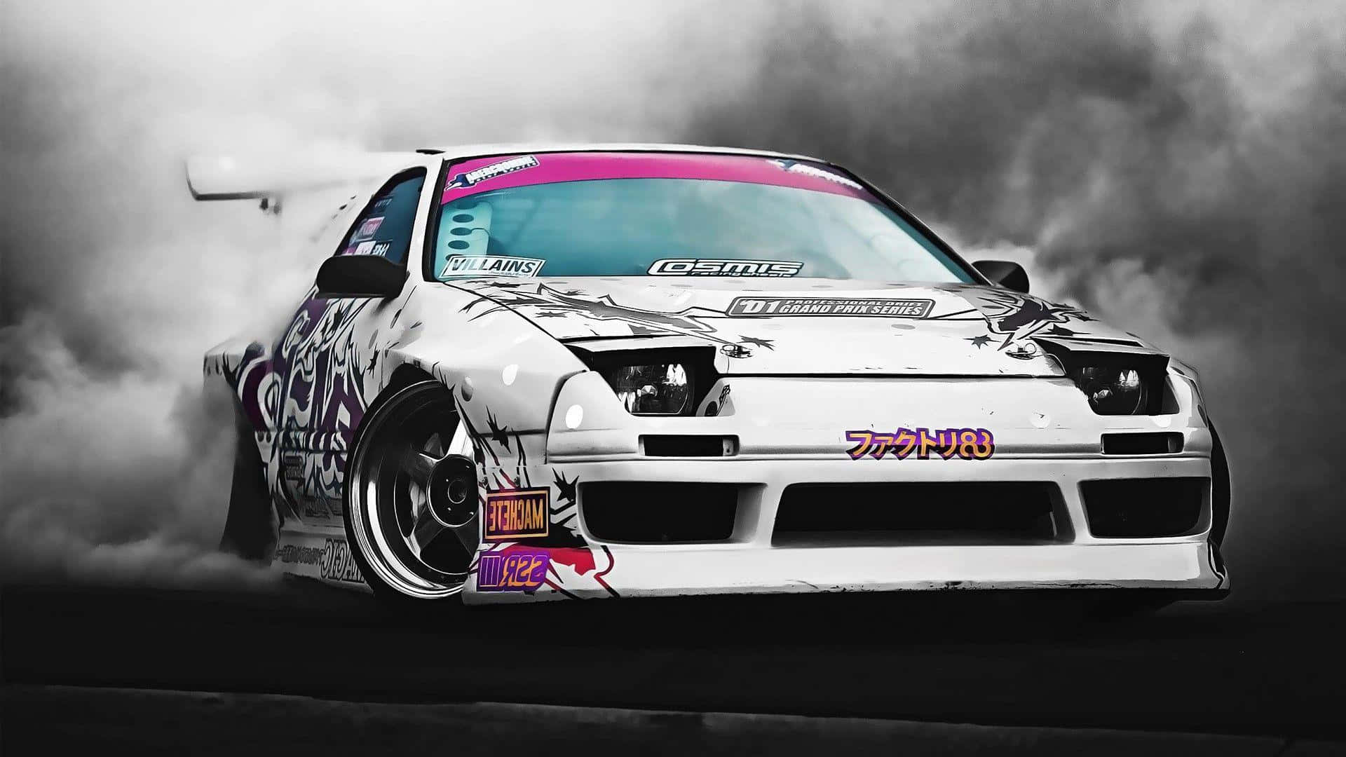 Supra, drift, white car, Full HD Desktop Wallpaper