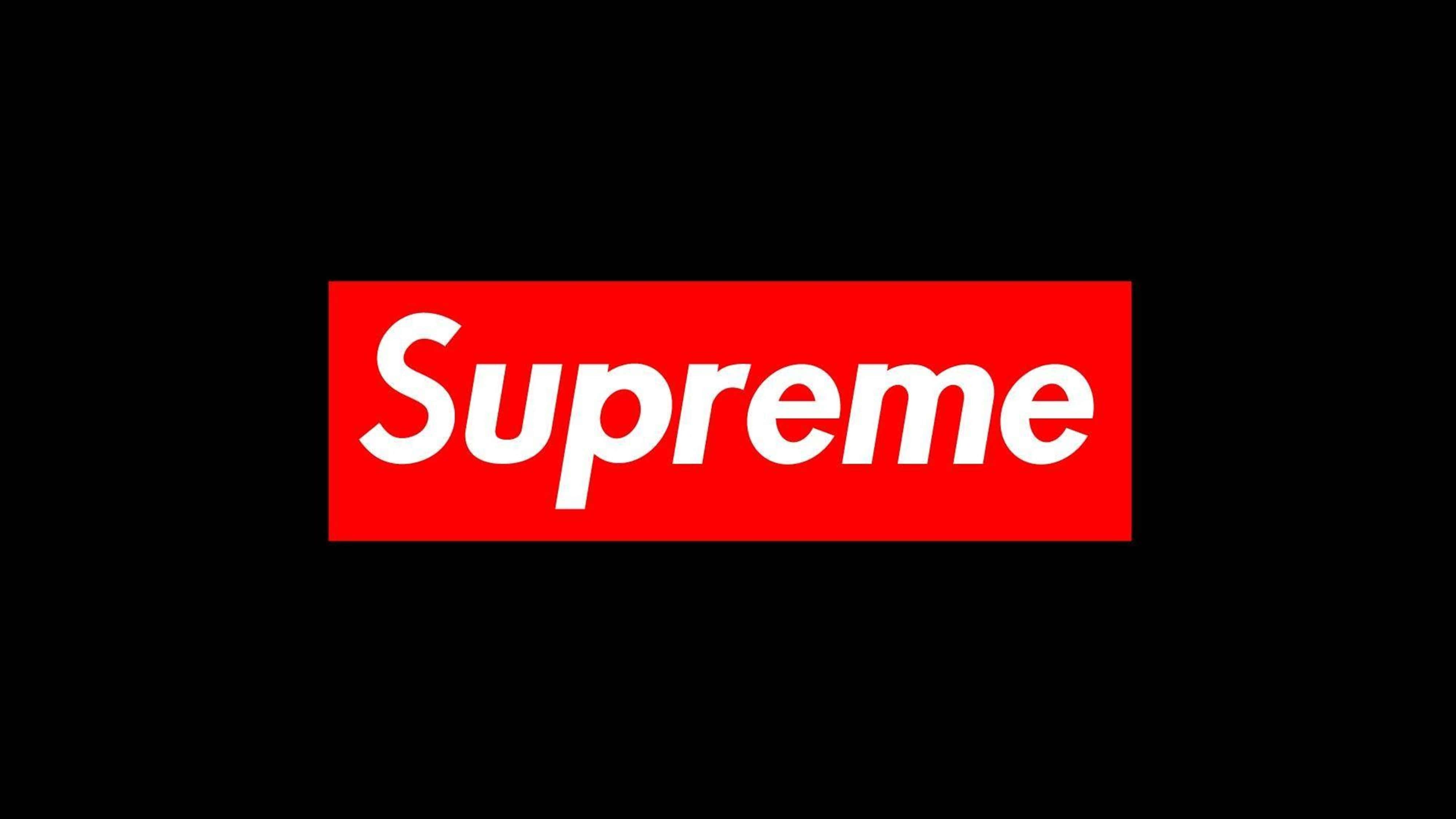 Supreme, black background, red box, 4K Desktop Wallpaper