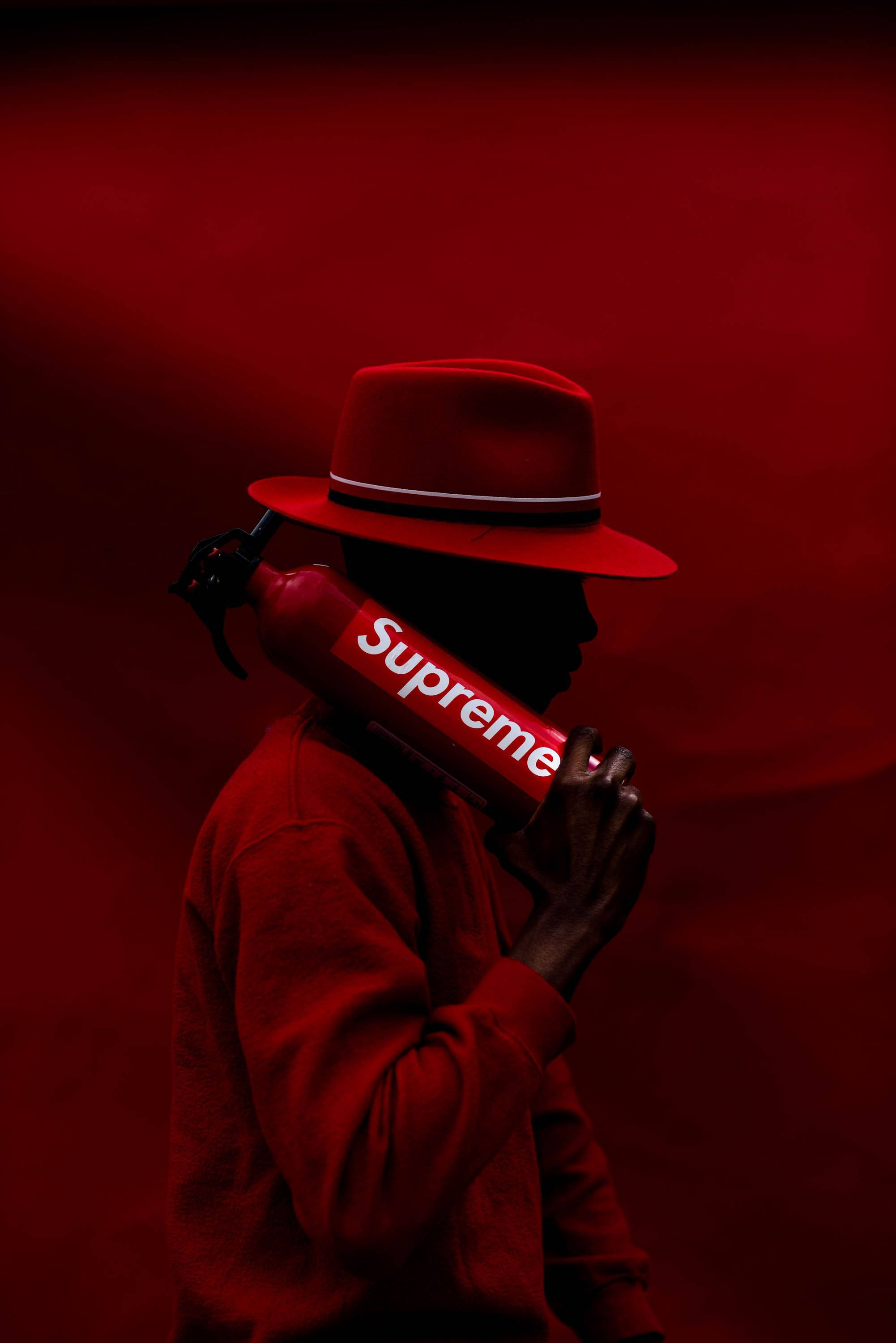 Supreme Aesthetic, fedora, red hat, 2K Phone Wallpaper