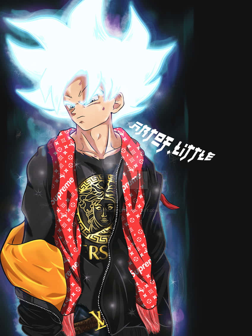 anime characters, Supreme, glowing blue hair, SD Phone Wallpaper