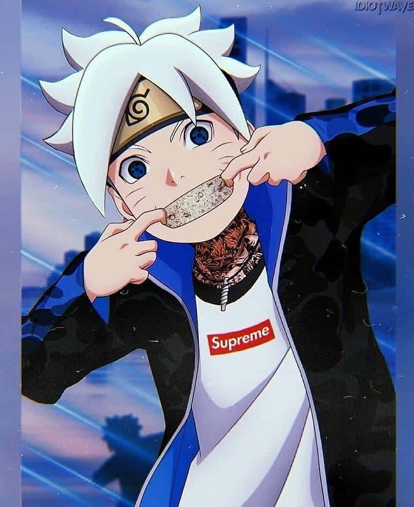 Supreme, anime character, white spiky hair, SD Phone Wallpaper