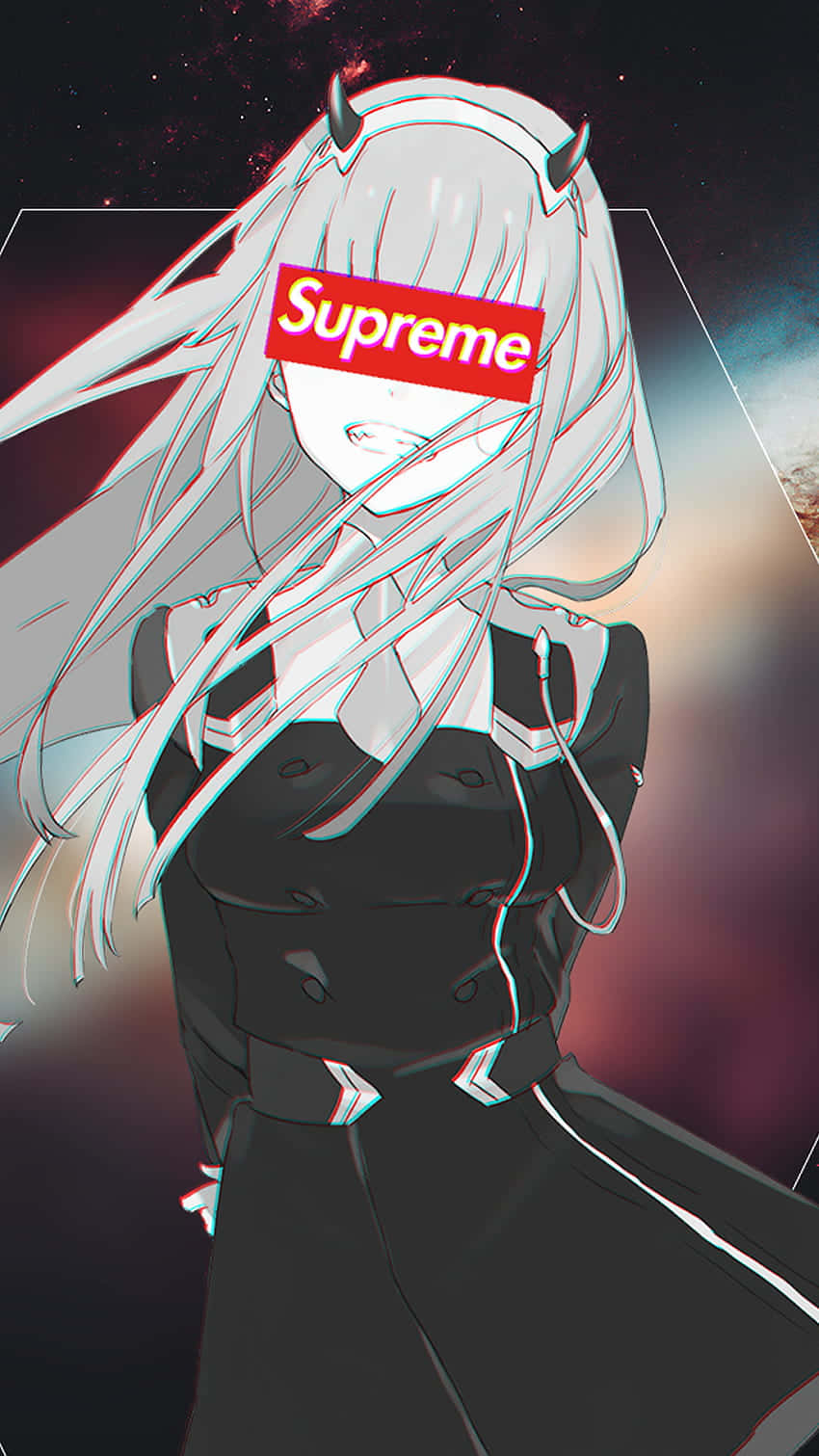 Supreme, anime girl, white hair, HD Phone Wallpaper