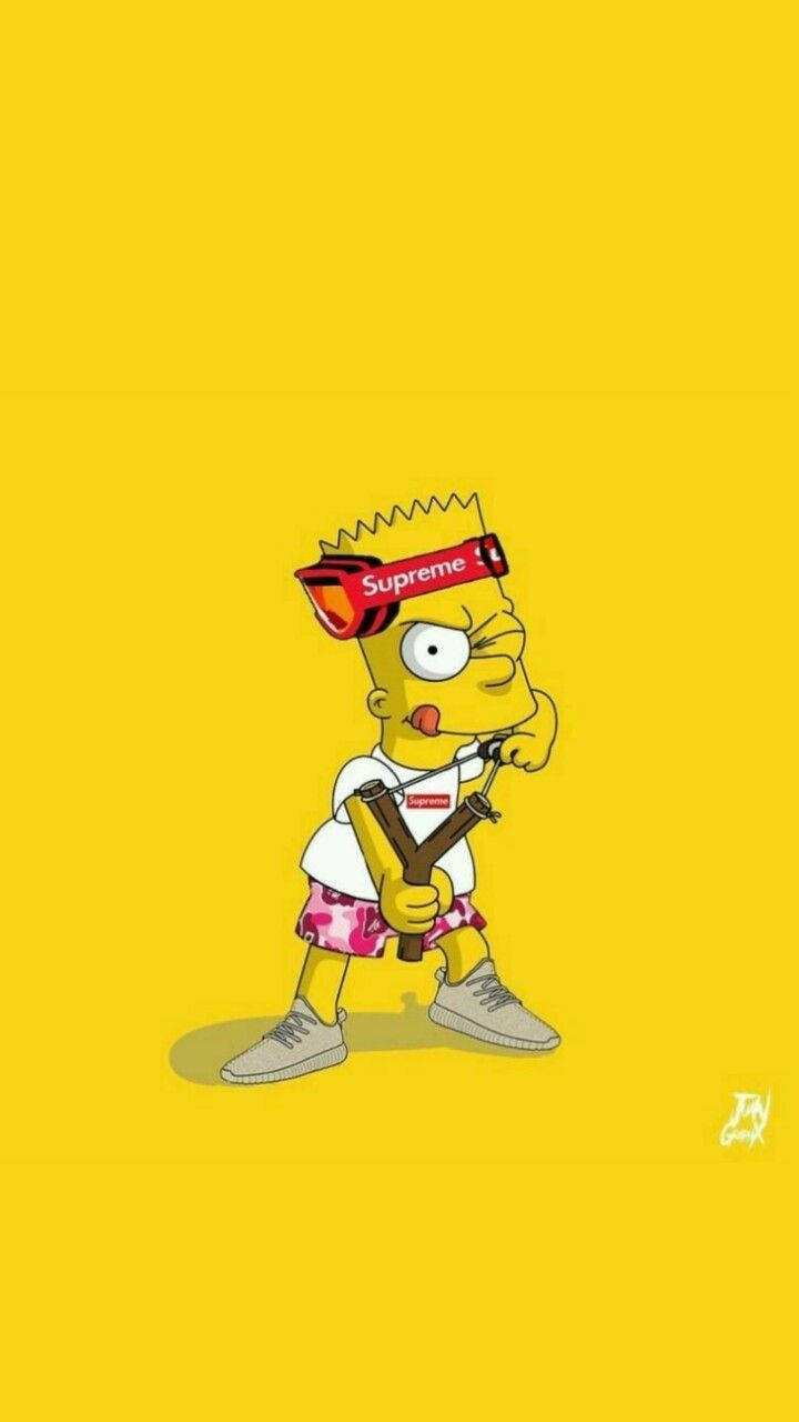 Bart Simpson, Supreme, slingshot, HD Phone Wallpaper