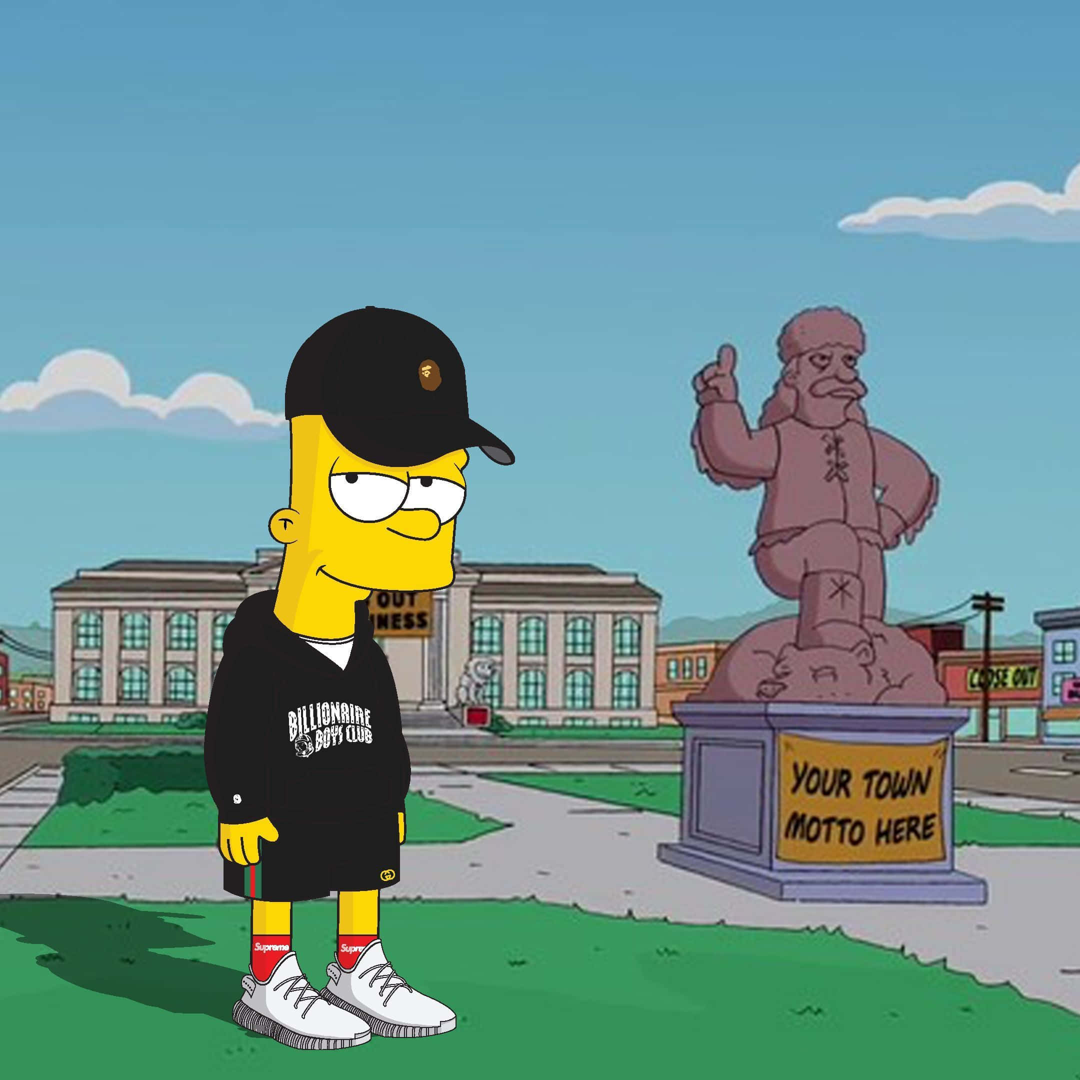 Supreme Bart Simpson, Bart Simpson, streetwear, Full HD Desktop Wallpaper