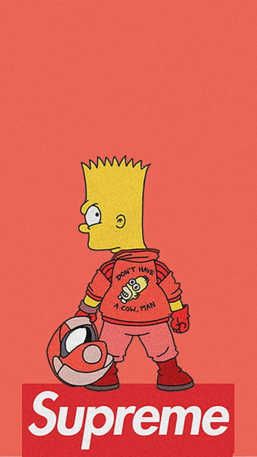 Bart Simpson, Supreme, red Supreme outfit, HD Phone Wallpaper