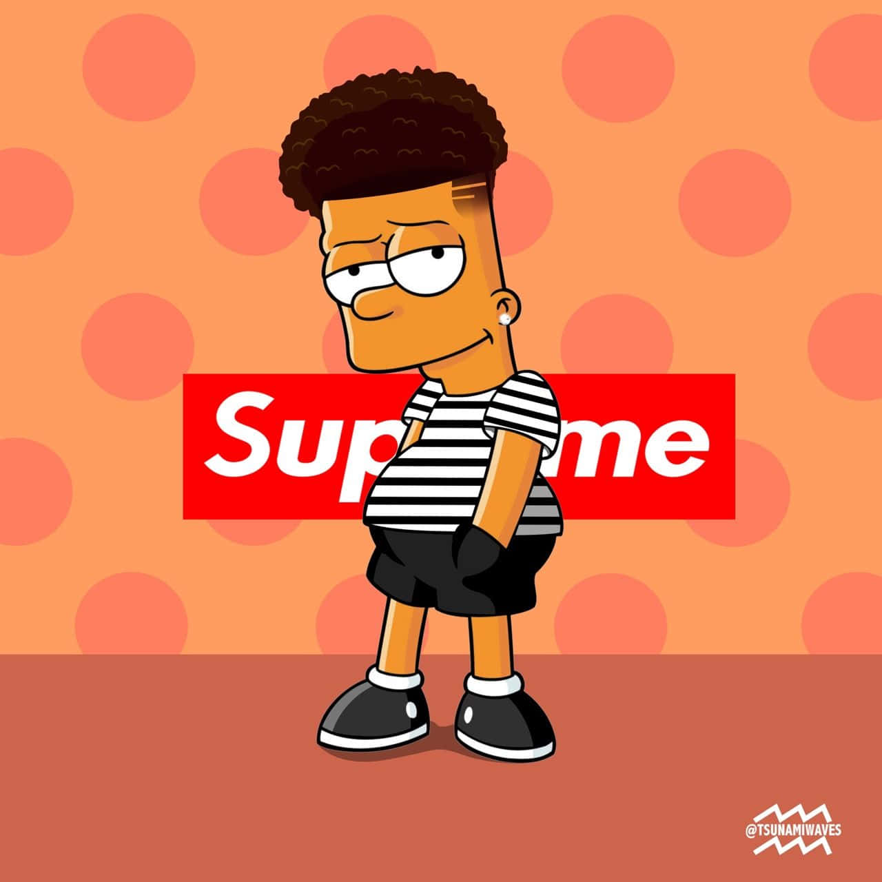 Supreme Bart Simpson, Bart Simpson, red Supreme logo, HD Desktop Wallpaper