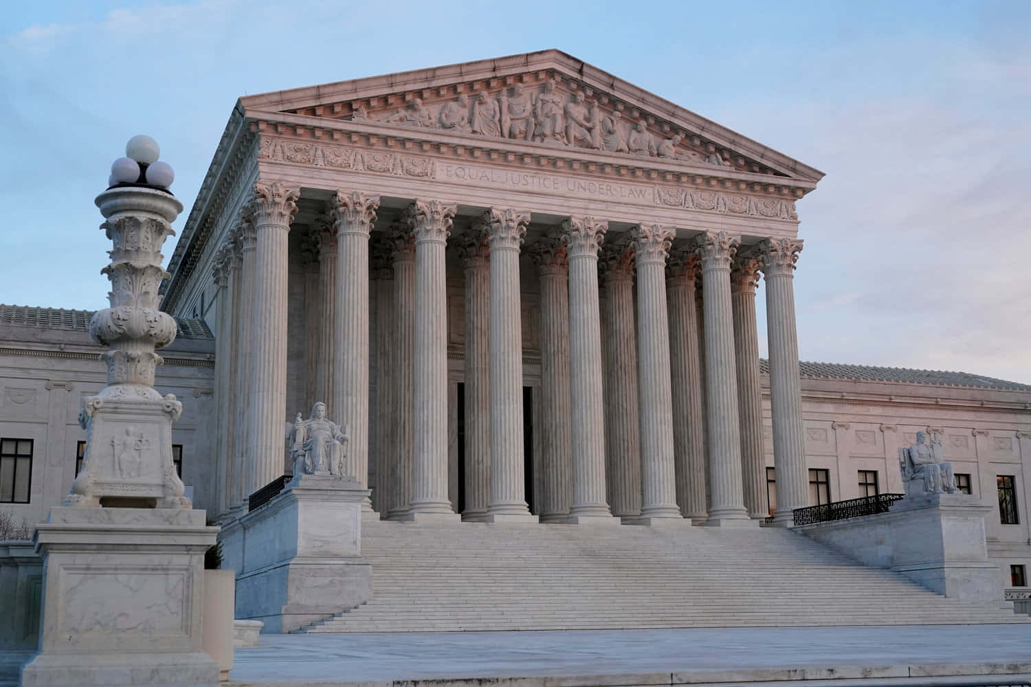 Supreme Court Building, marble columns, statues, HD Desktop Wallpaper