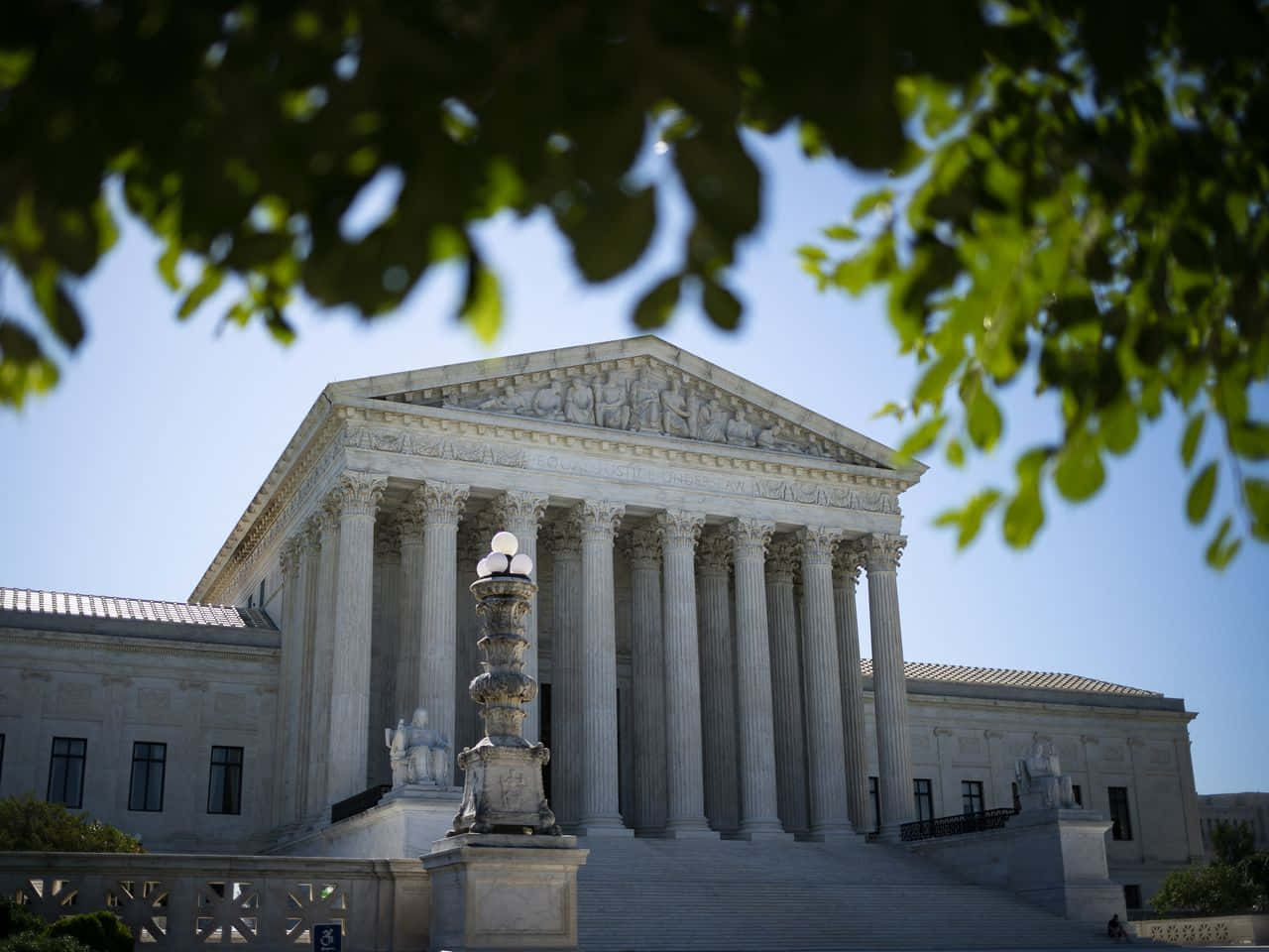 Supreme Court Building, neoclassical, lush green leaves, HD Desktop Wallpaper