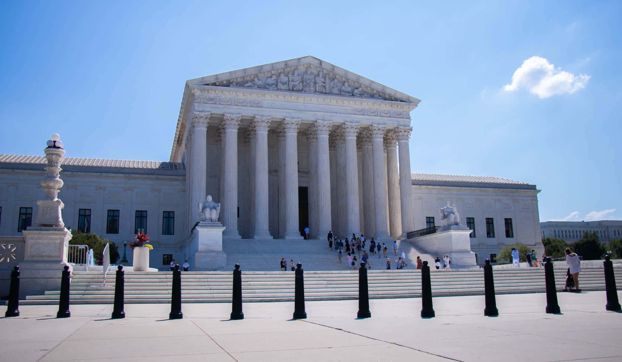 Supreme Court Building, steel bollards, neoclassical, Full HD Desktop Wallpaper