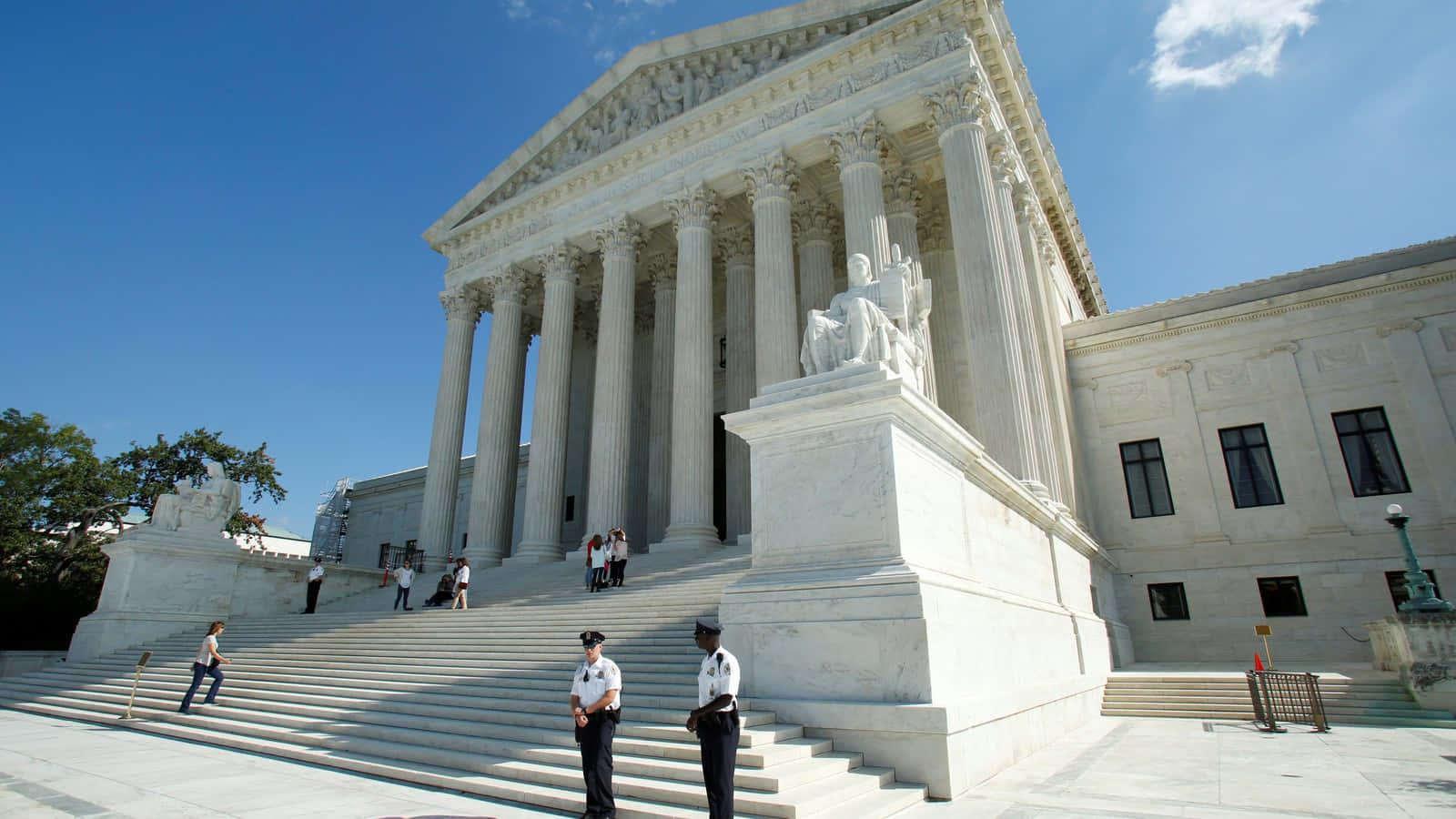 Supreme Court Building, white marble, clear blue sky, HD Desktop Wallpaper