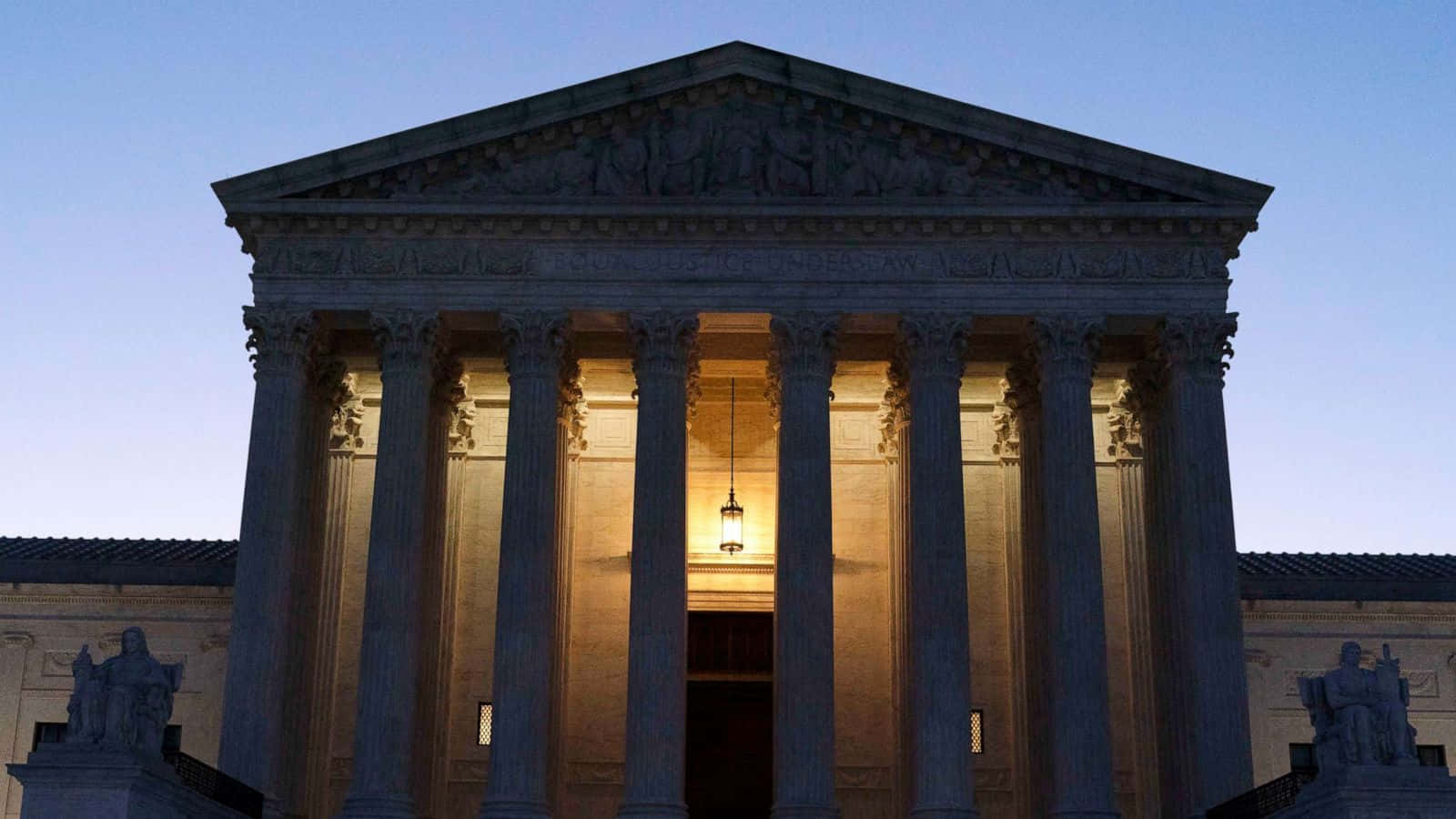 Supreme Court Building, neoclassical courthouse, illuminated columns, HD Desktop Wallpaper