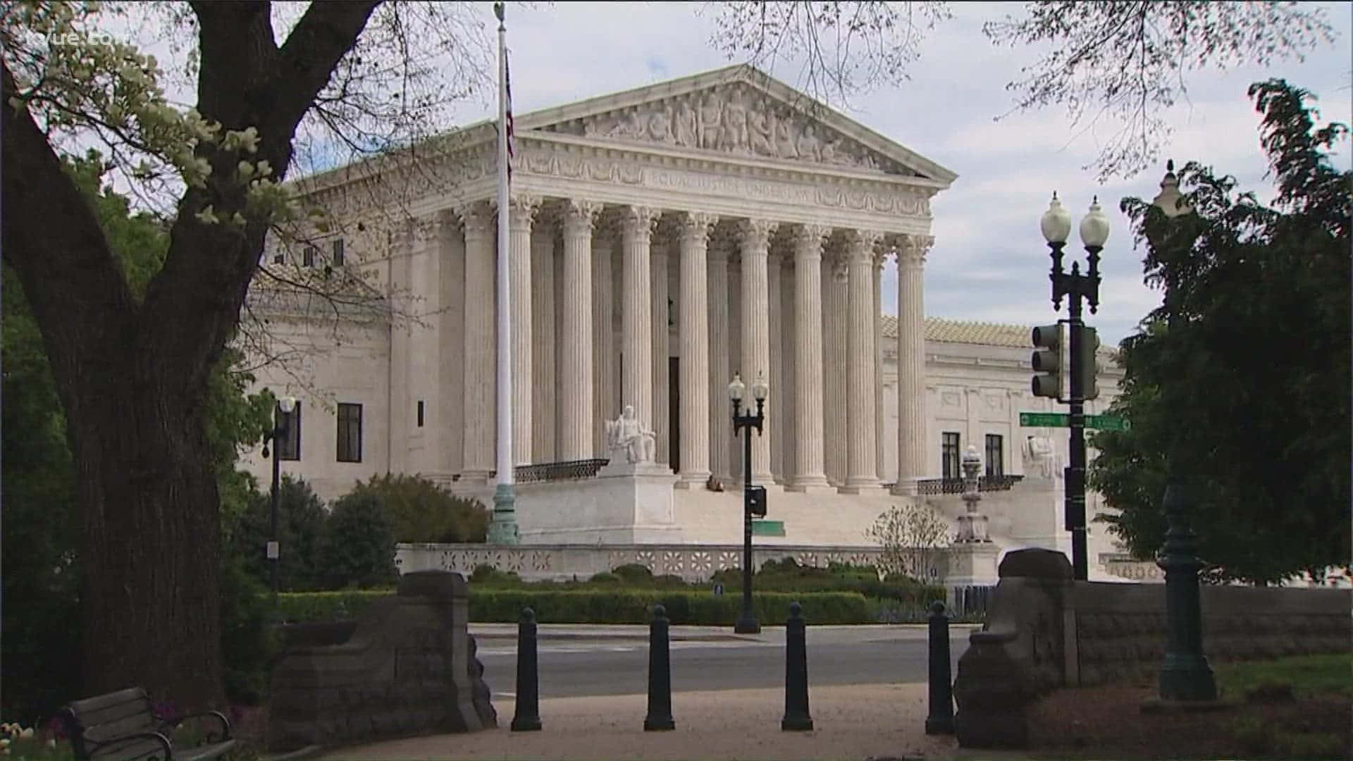 Supreme Court Building, white marble, tall columns, Full HD Desktop Wallpaper