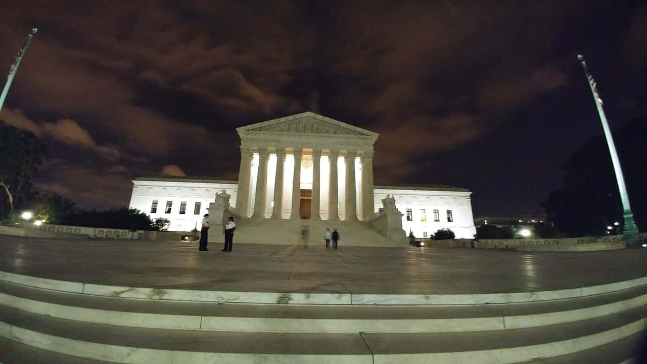 Supreme Court Building, neoclassical courthouse, night, HD Desktop Wallpaper
