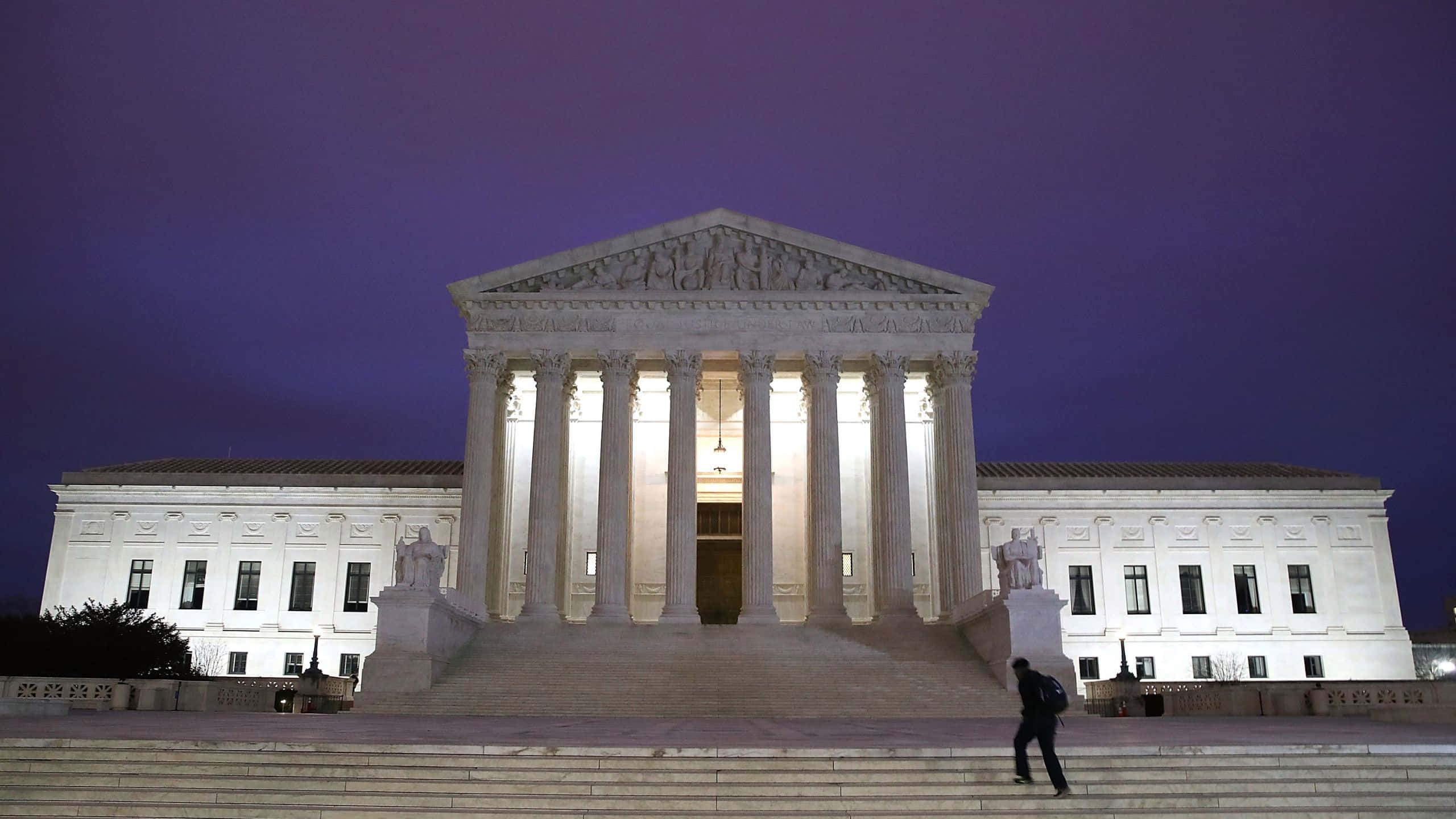 Supreme Court Building, neoclassical courthouse, dusk, 2K Desktop Wallpaper